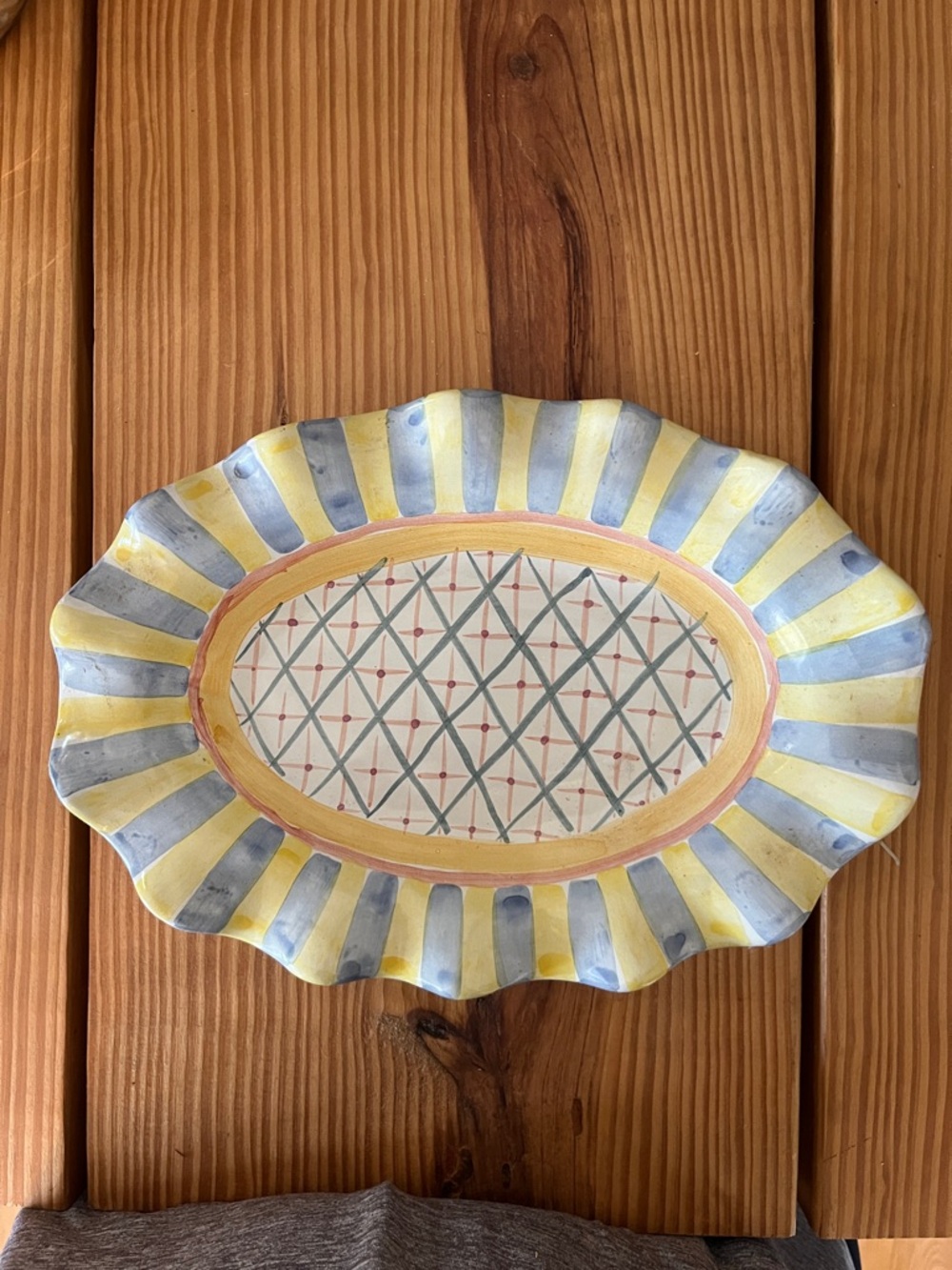 Mackenzie Childs Monet pattern platter.  12” x 8.25”.  Perfect condition